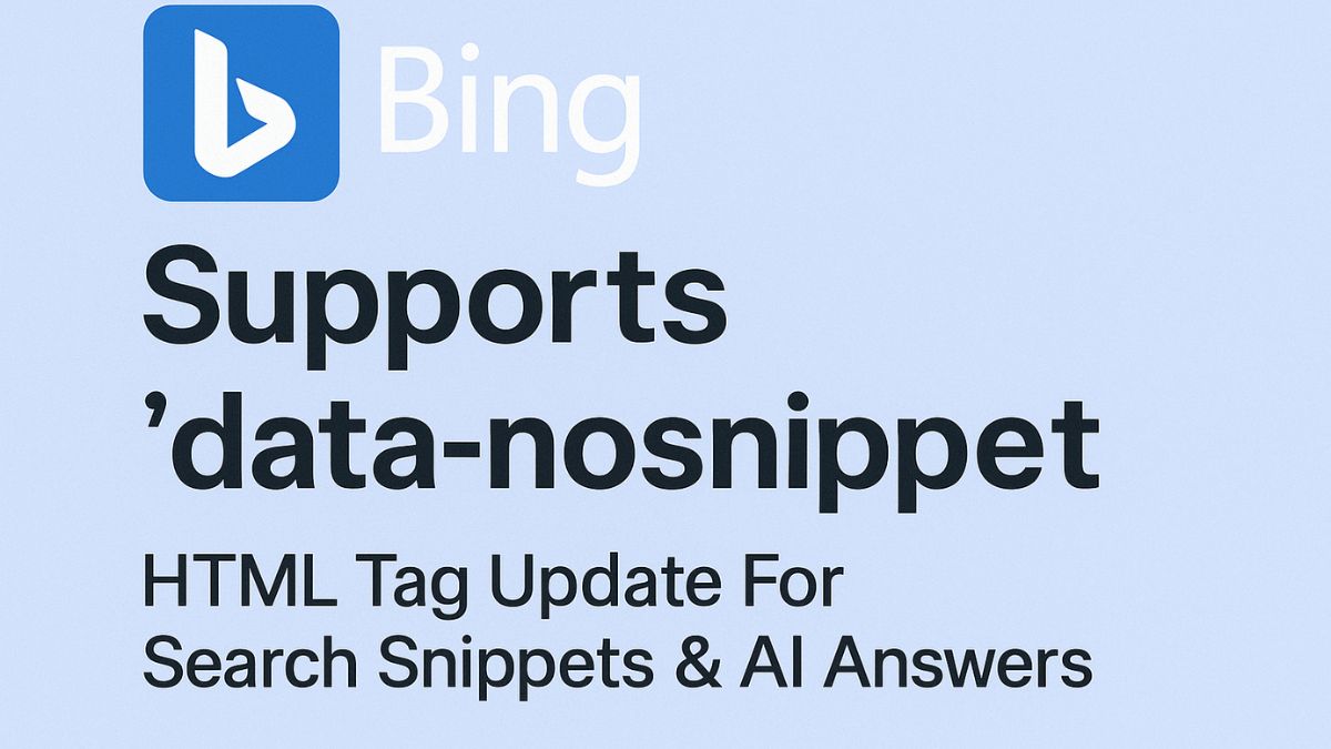 Bing supports data-nosnippet, data-nosnippet Bing AI, Bing AI answers SEO, Bing snippet control, data-nosnippet HTML tag example,